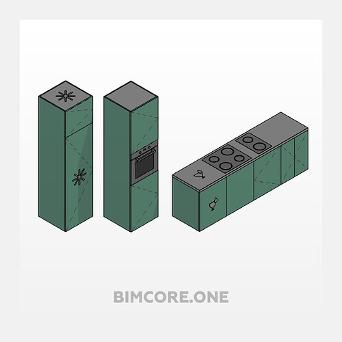 Бесплатное семейство кухни Revit для интерьеров